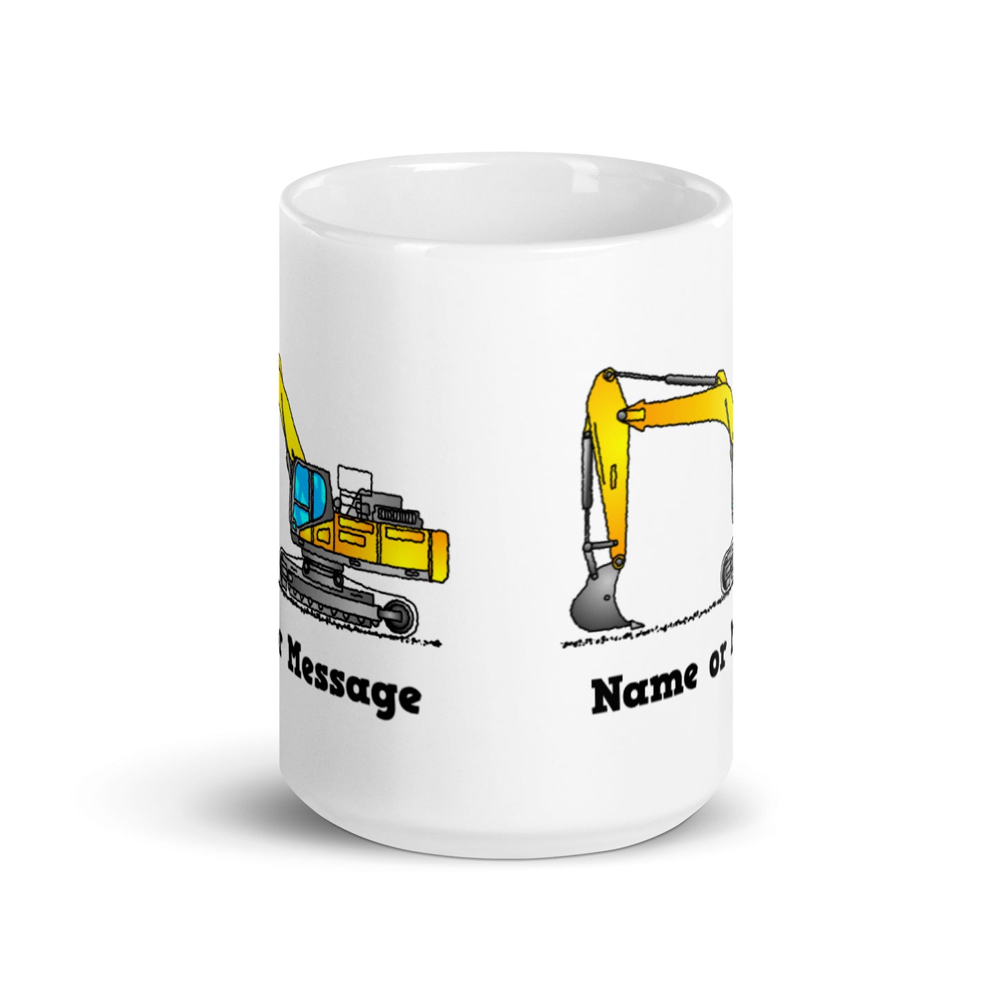 Personalized Yellow Excavator Mug