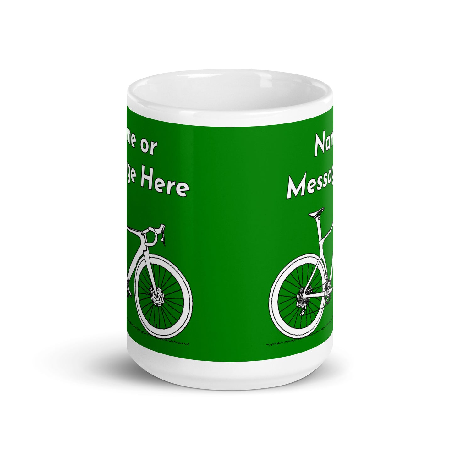 Personalised Sir Velo Bike Mug, Cyclist Green
