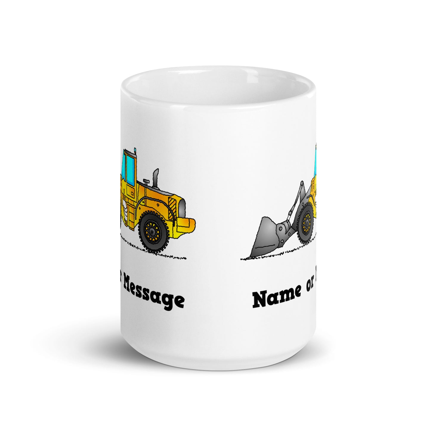 Personalized Yellow Wheel Loader Mug