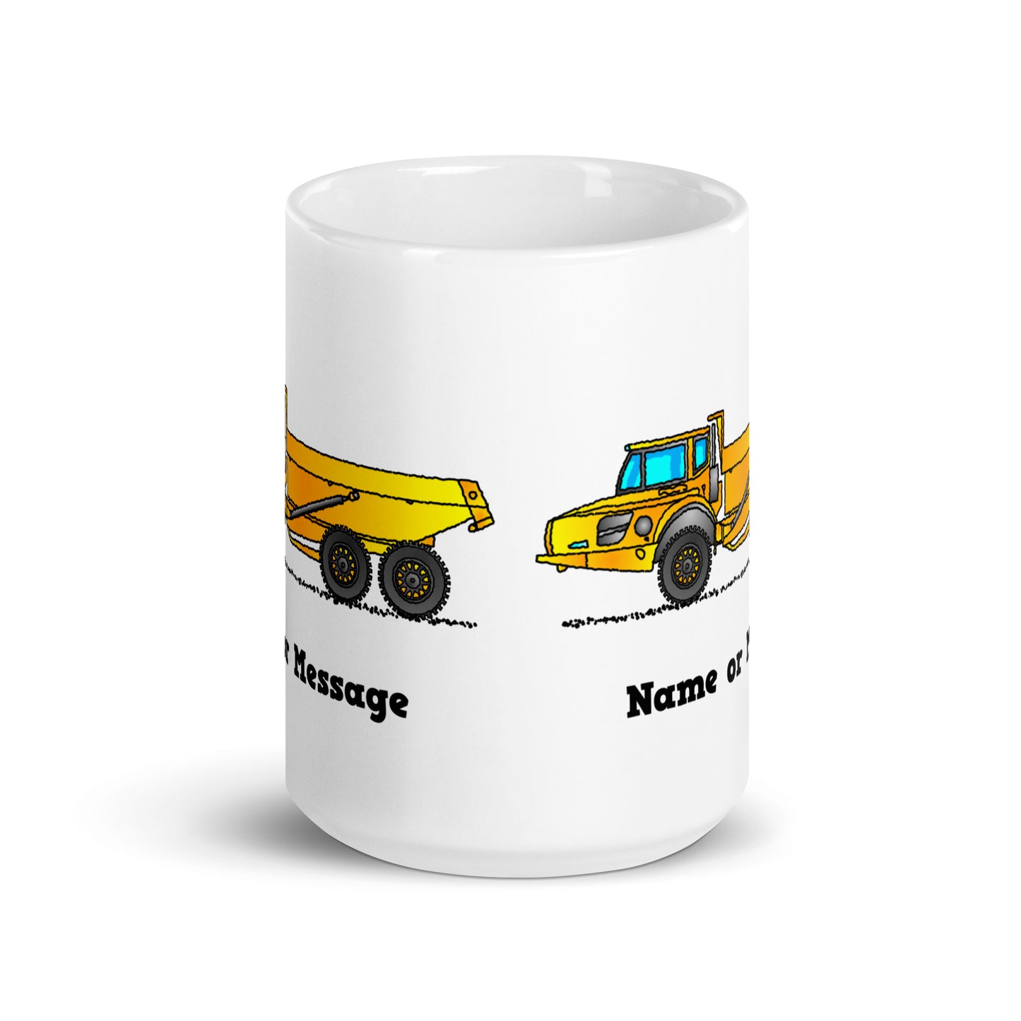 Personalized Yellow Articulated Hauler Mug