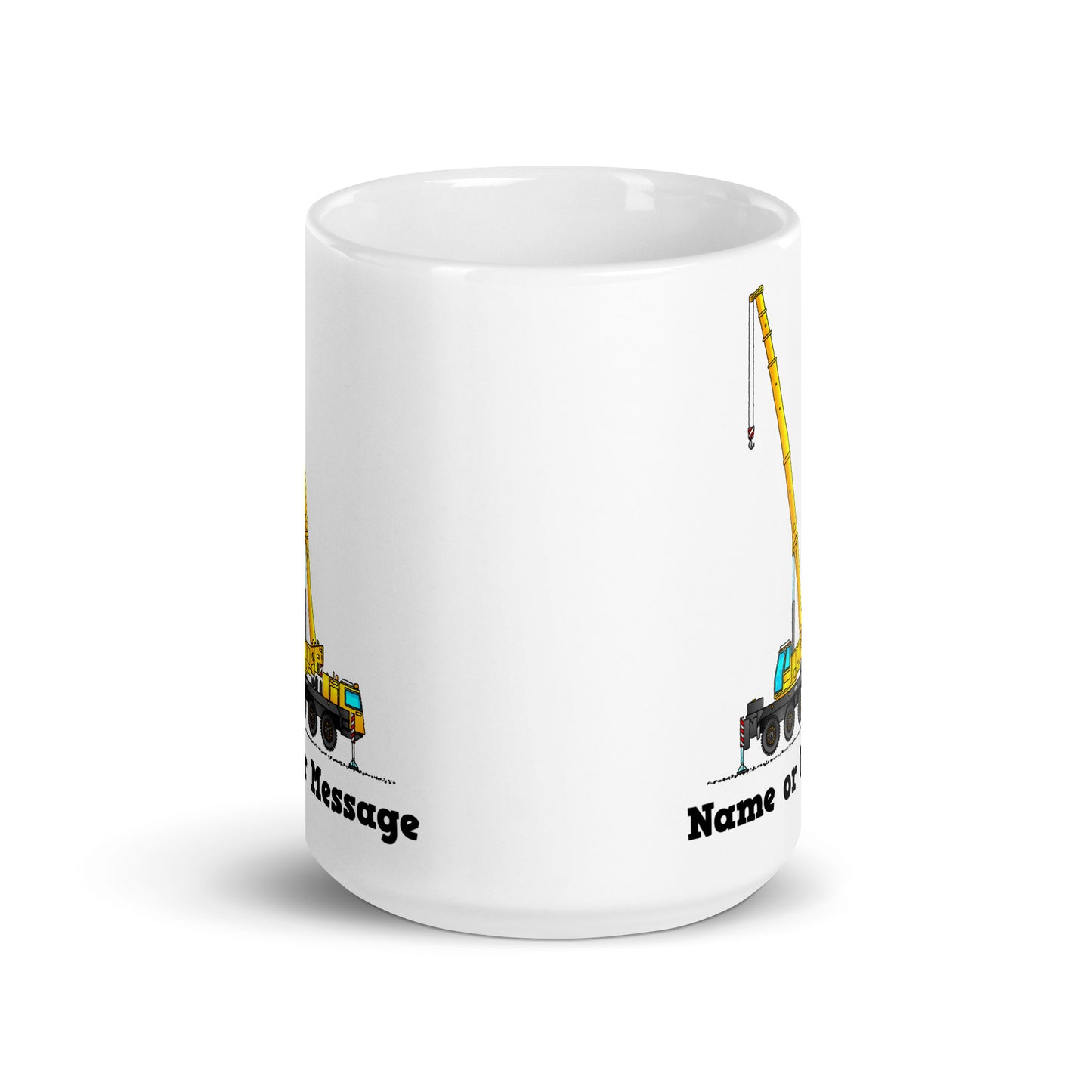 Personalized Yellow 8-Wheeled Crane Mug