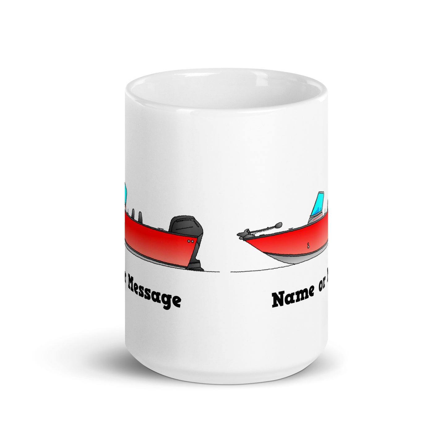 Personalized Red Aluminium Fishing Boat Mug