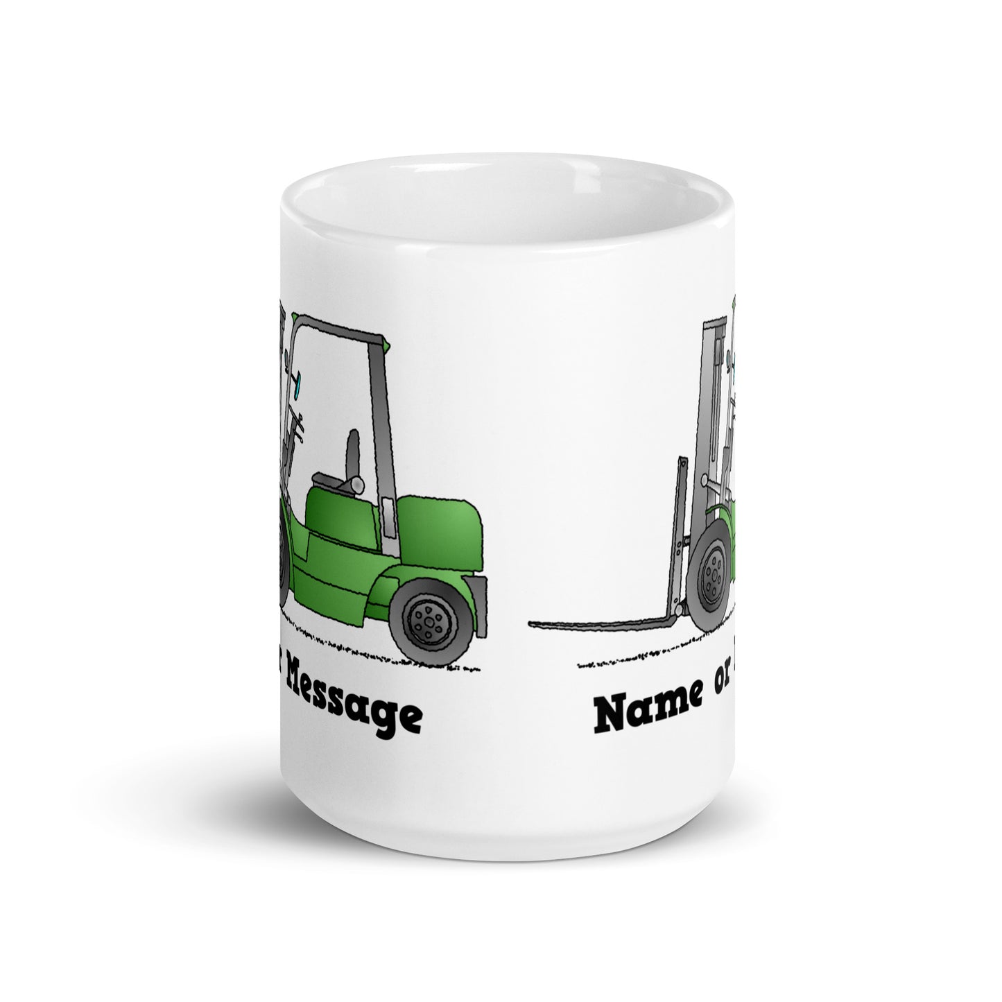 Personalized Green Forklift Truck Mug