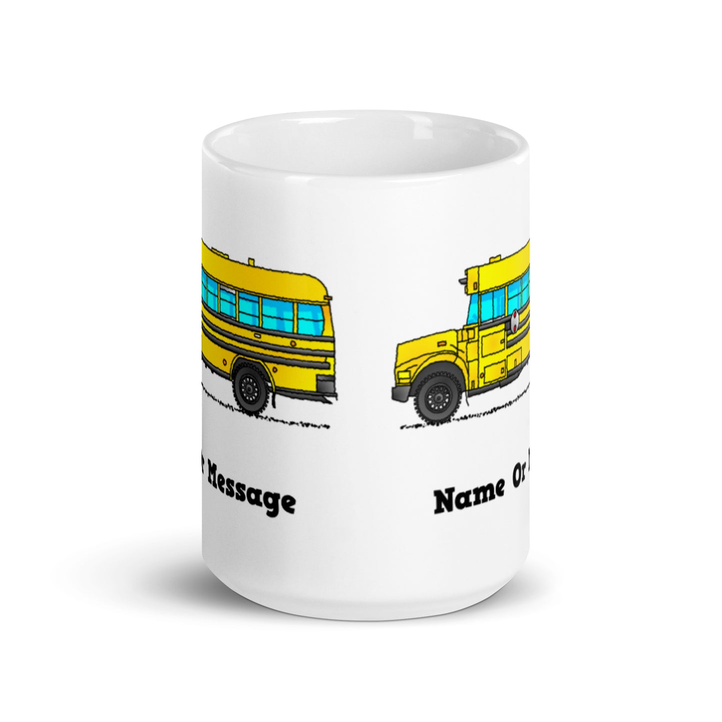 Personalized Yellow American School Bus Mug