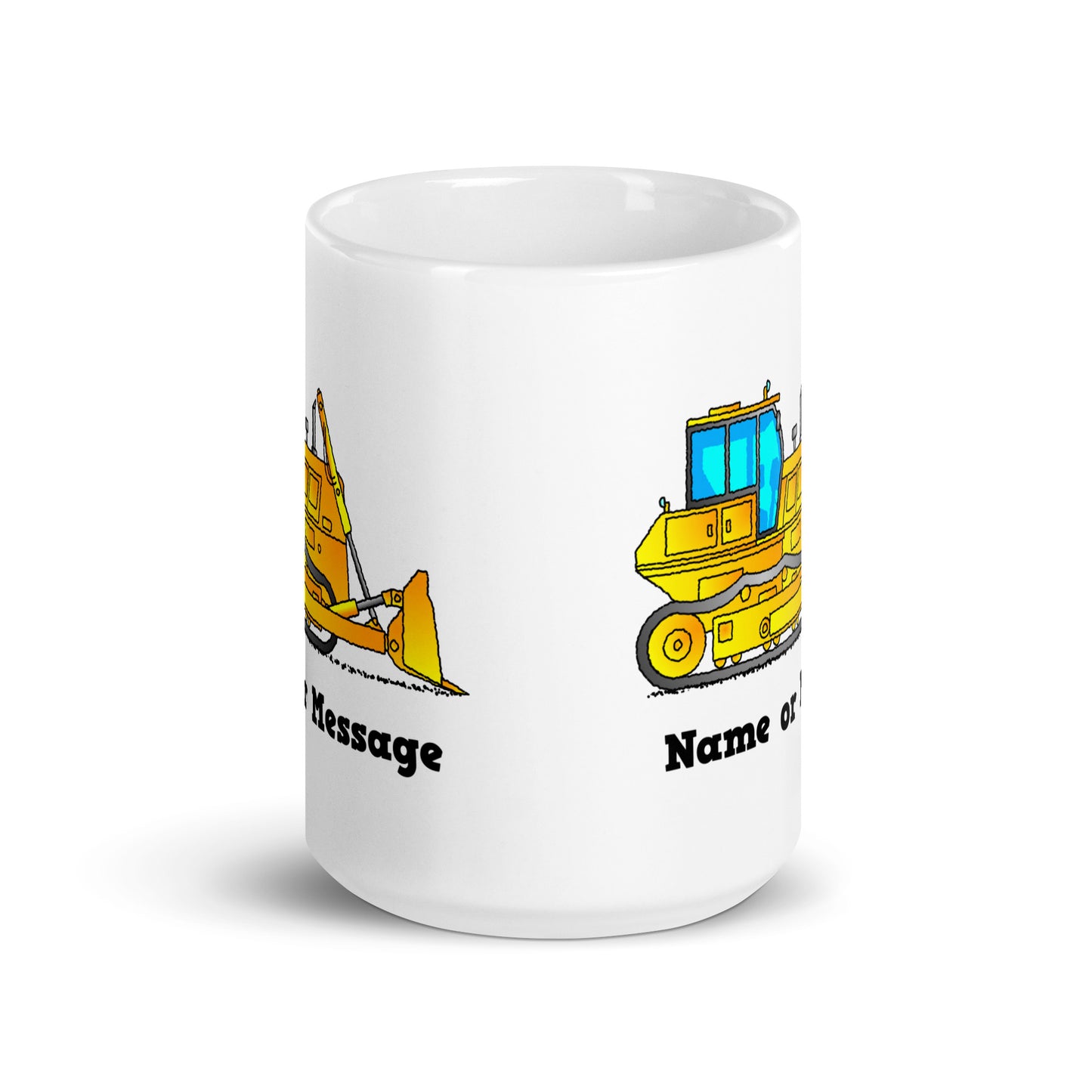 Personalized Yellow Bulldozer Mug