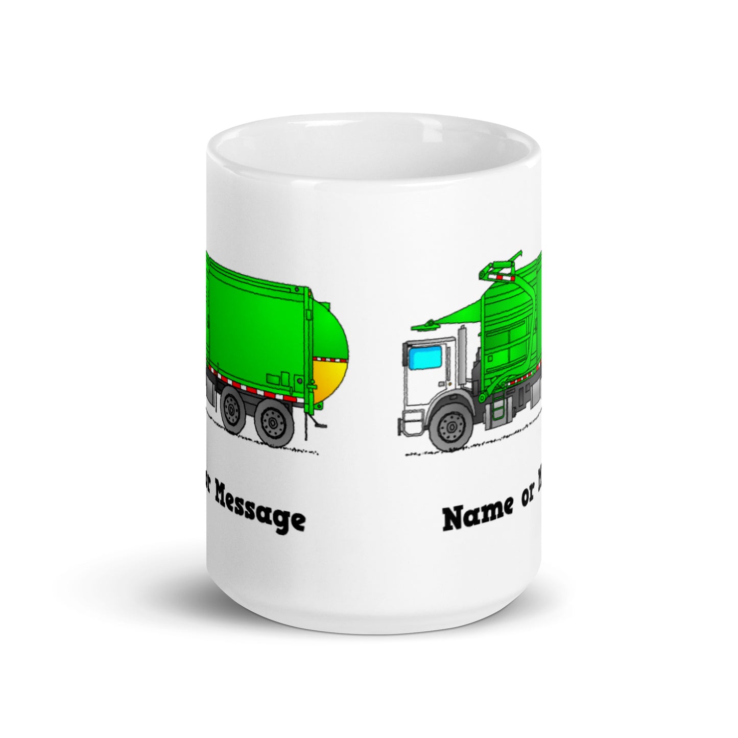 Personalized Green Garbage Truck Mug