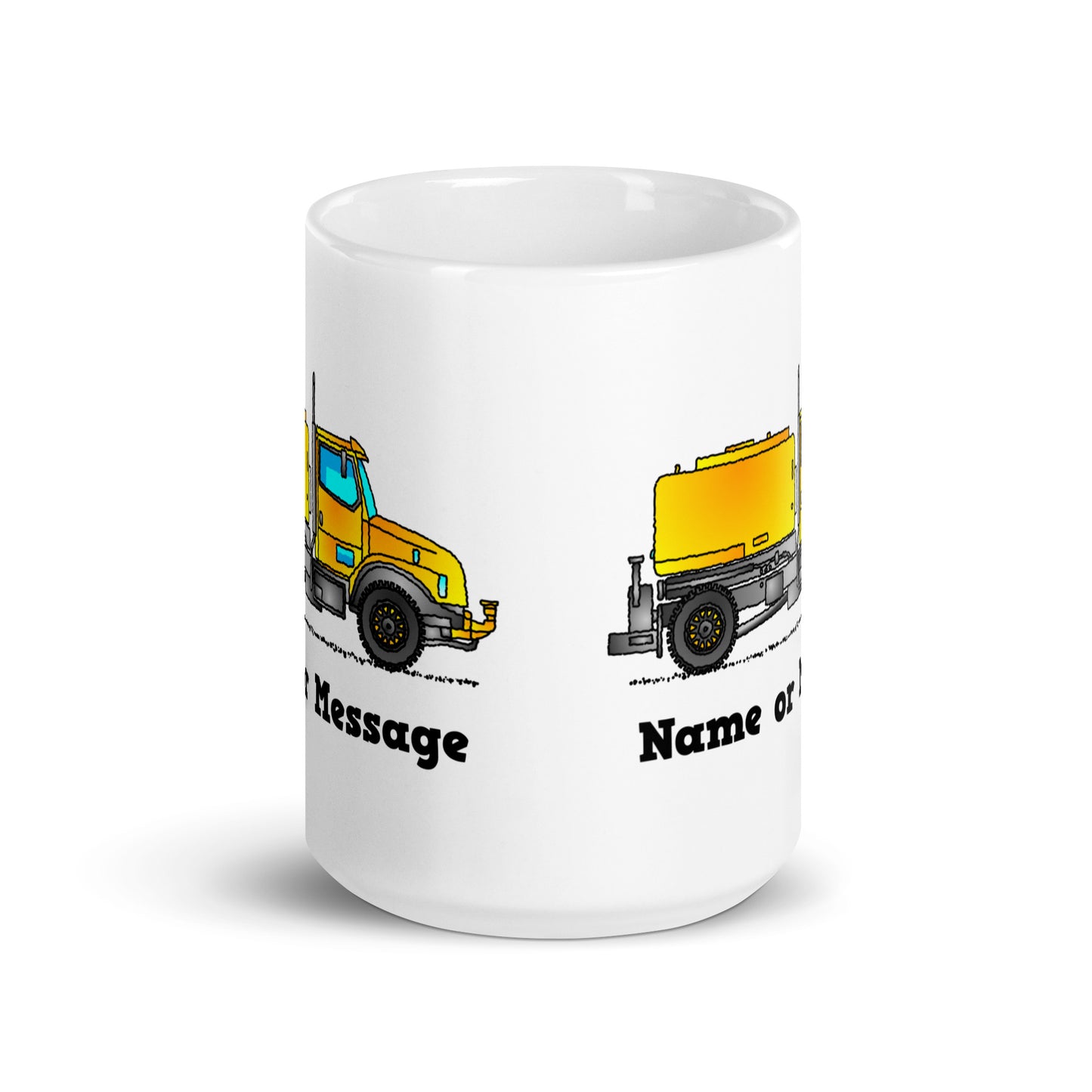 Personalized Yellow Water Truck Mug