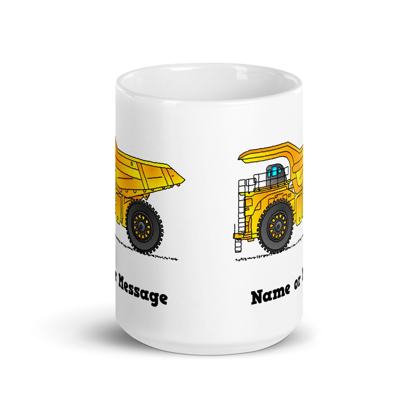 Personalized Yellow Dump Truck Mug