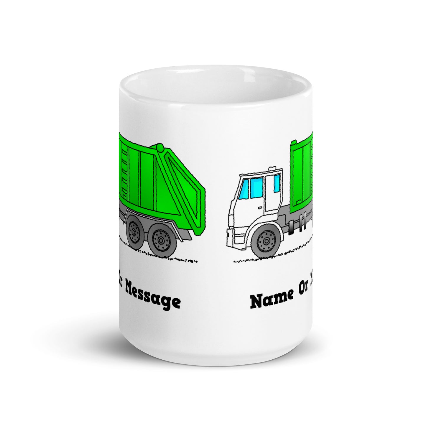 Personalized Green Garbage Truck Mug