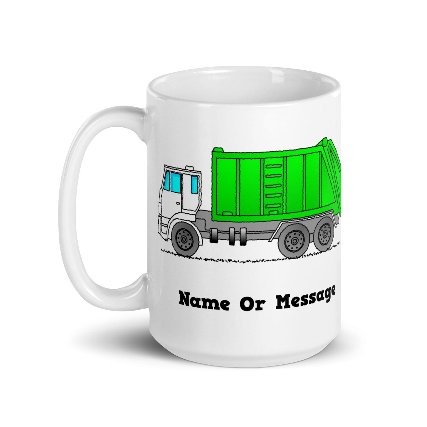 Green Garbage Truck Mug, Personalized