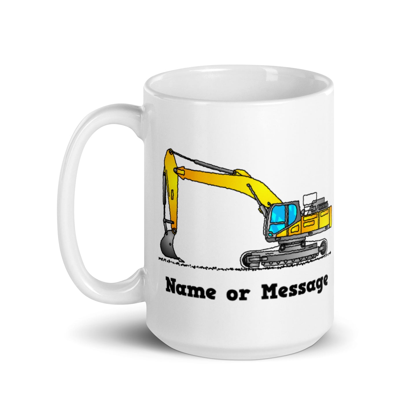 Personalized Yellow Excavator Mug