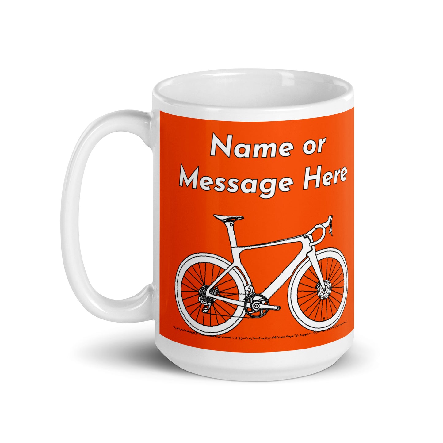Personalised Sir Velo Bike Mug, Cyclist Orange