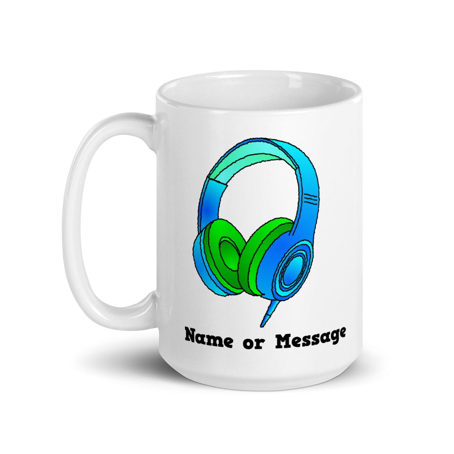 Personalized Blue DJ Headphones Mug