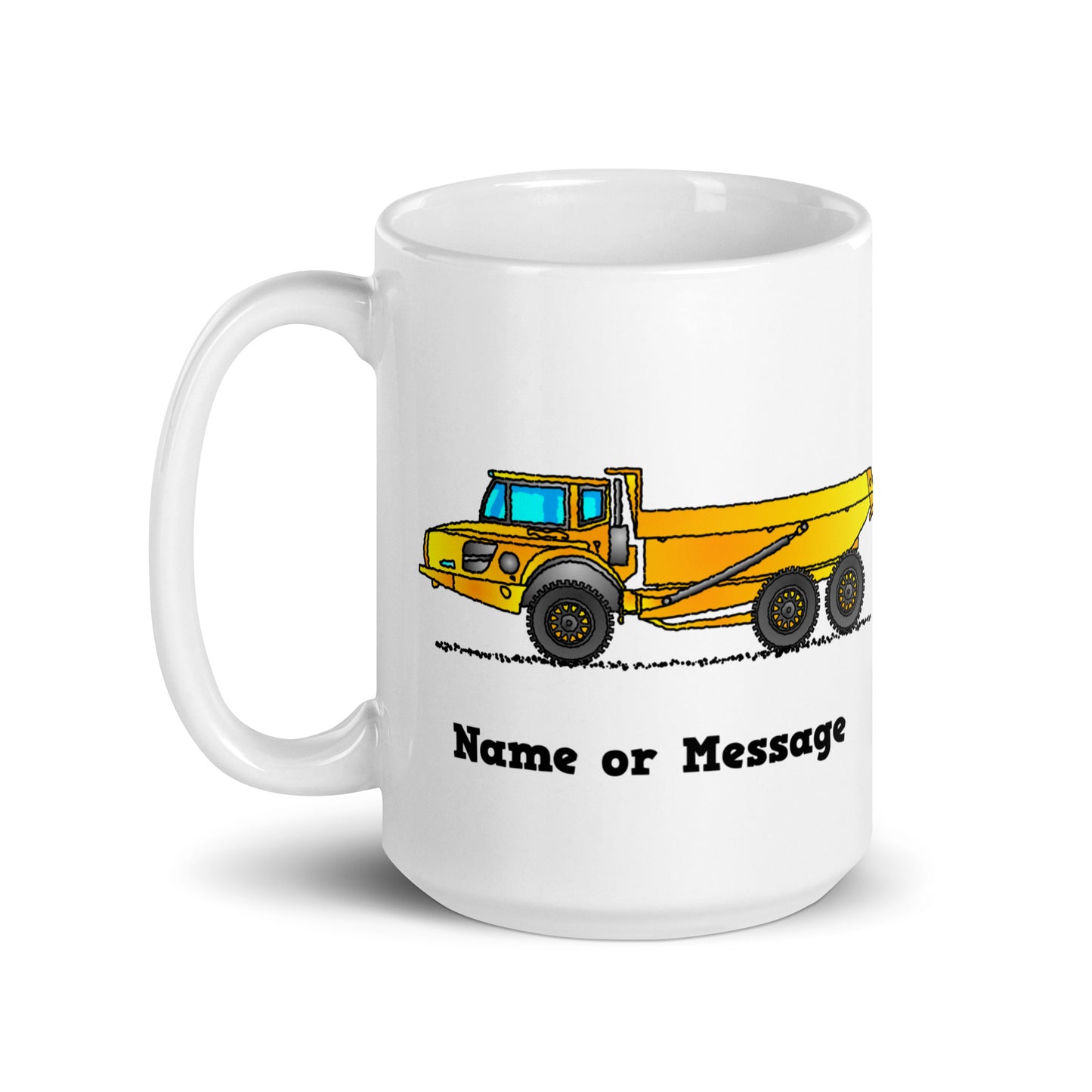 Personalized Yellow Articulated Hauler Mug