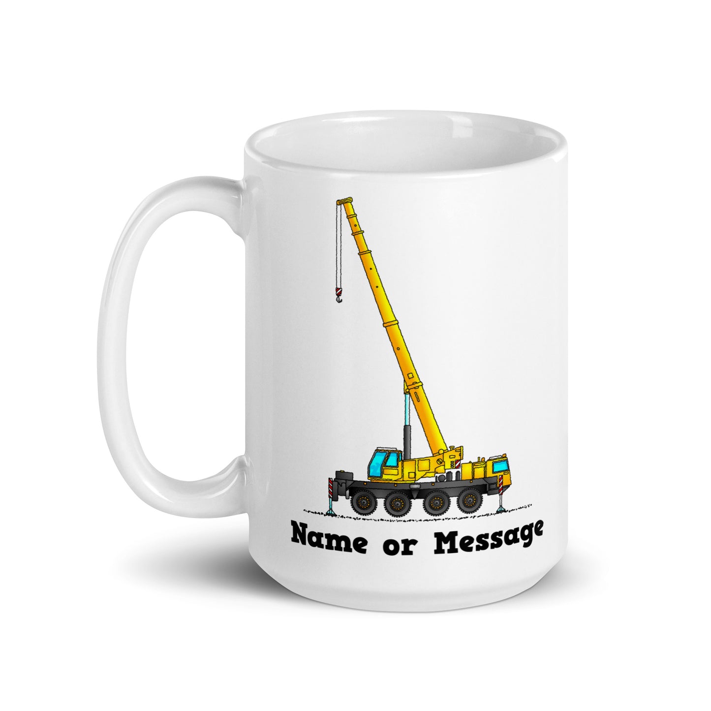 Personalized Yellow 8-Wheeled Crane Mug