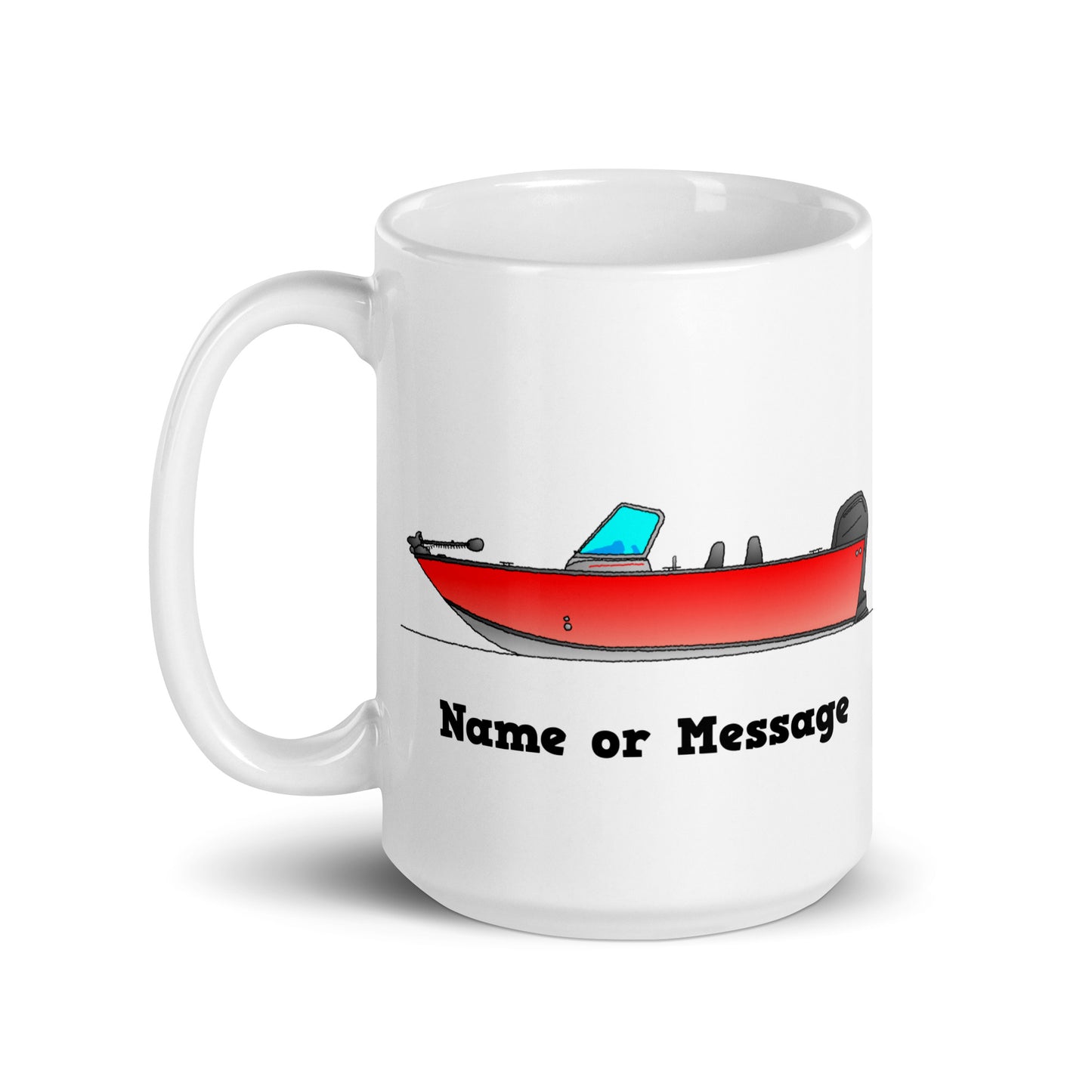 Personalized Red Aluminium Fishing Boat Mug