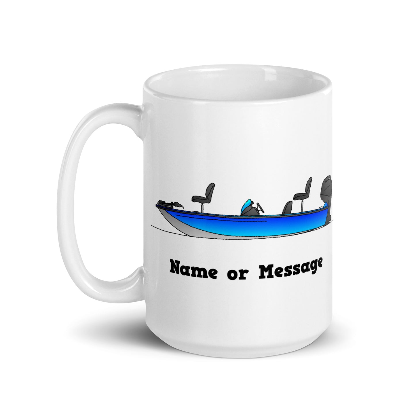 Personalized Blue Fishing Boat Mug