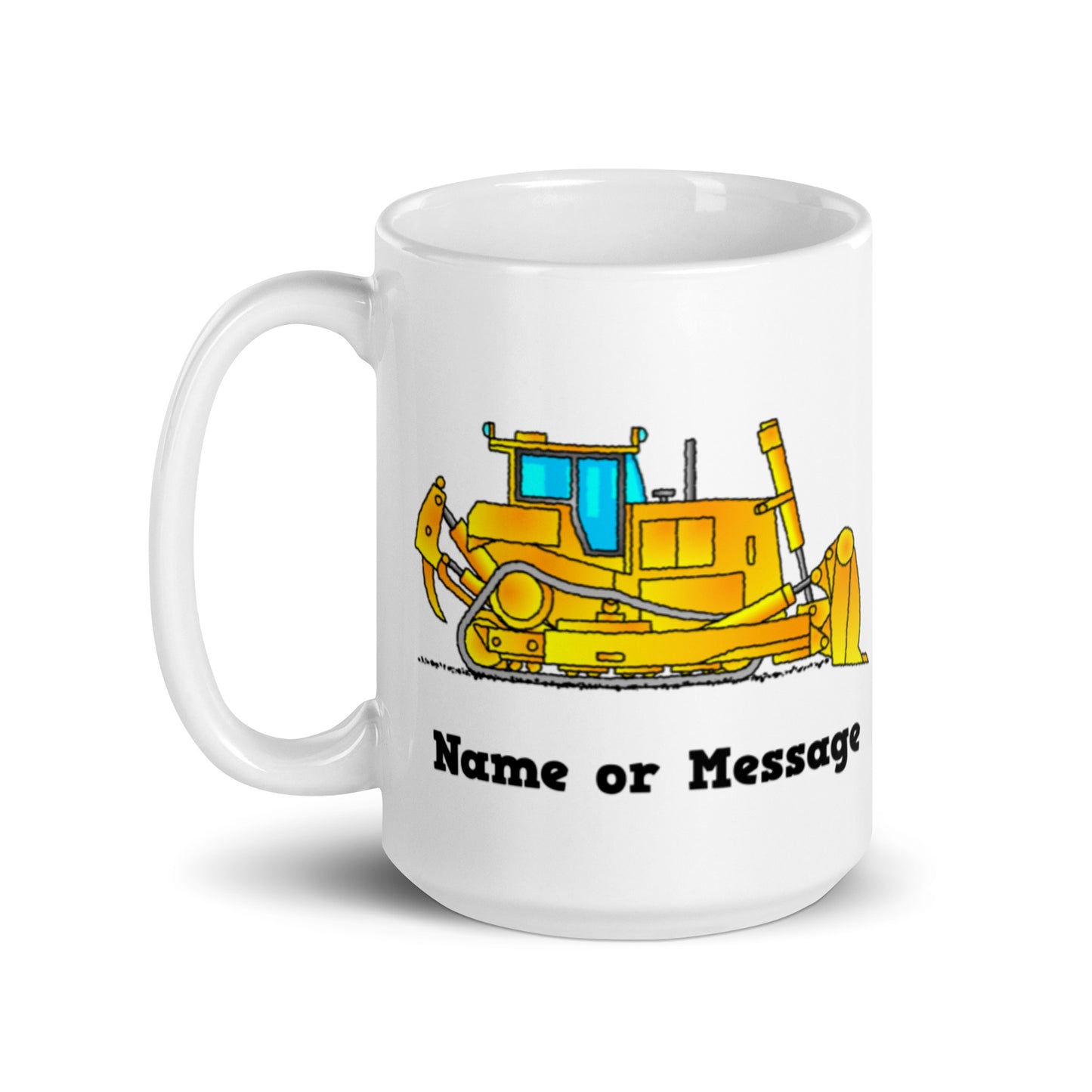 Personalized Yellow Bulldozer Mug