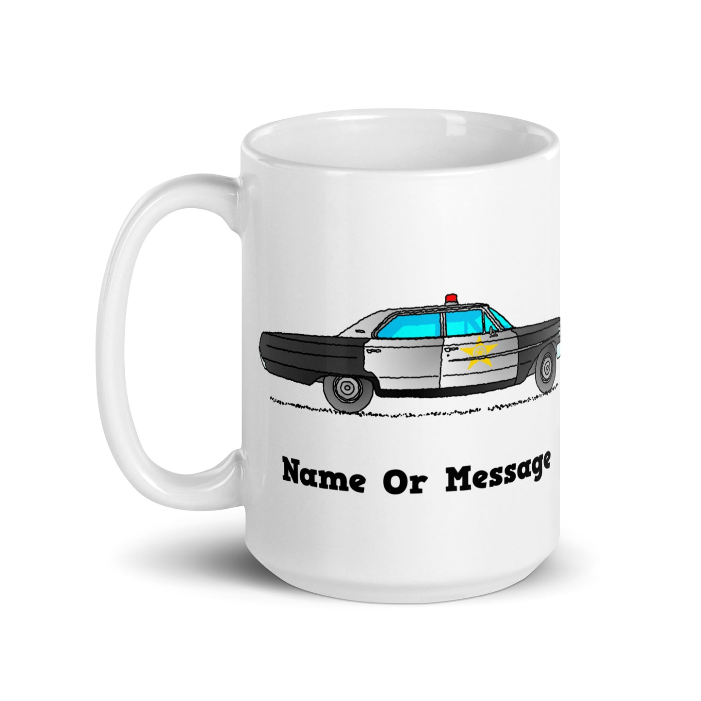 Personalized 60s 70s American Police Car Mug