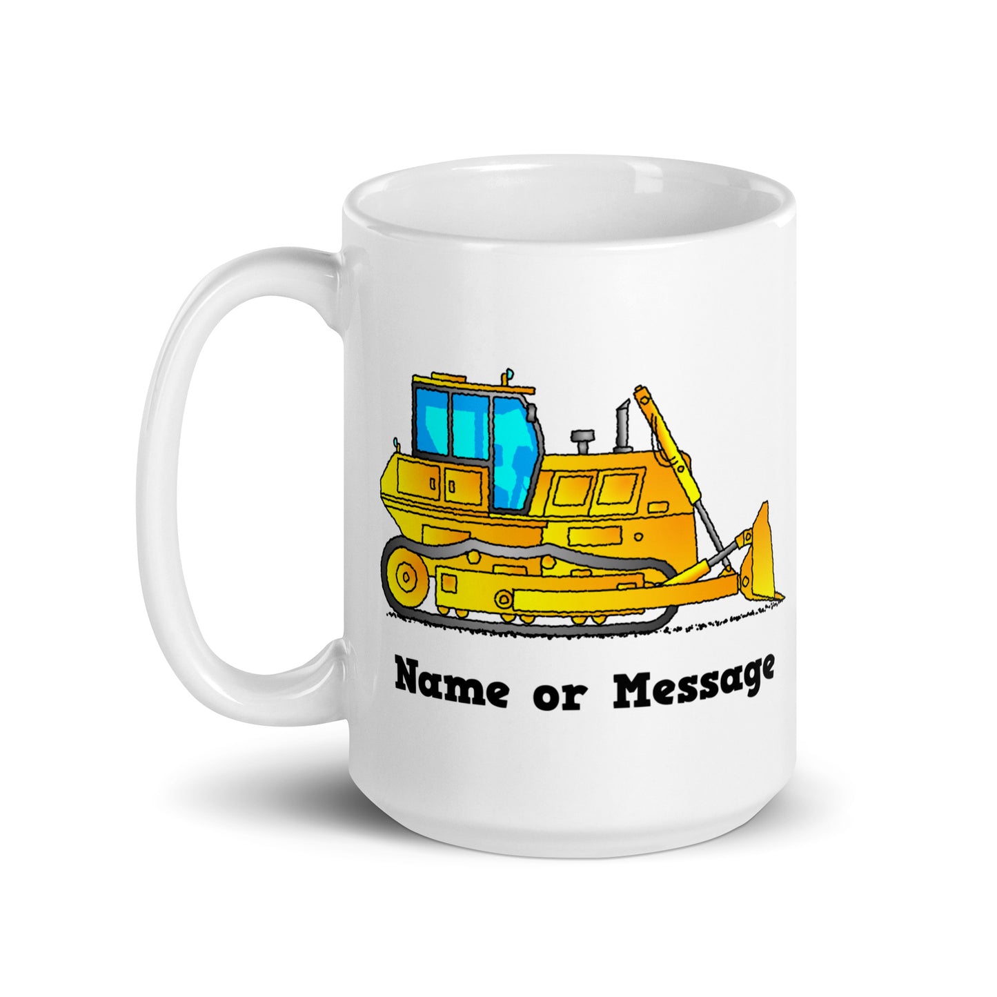 Personalized Yellow Bulldozer Mug