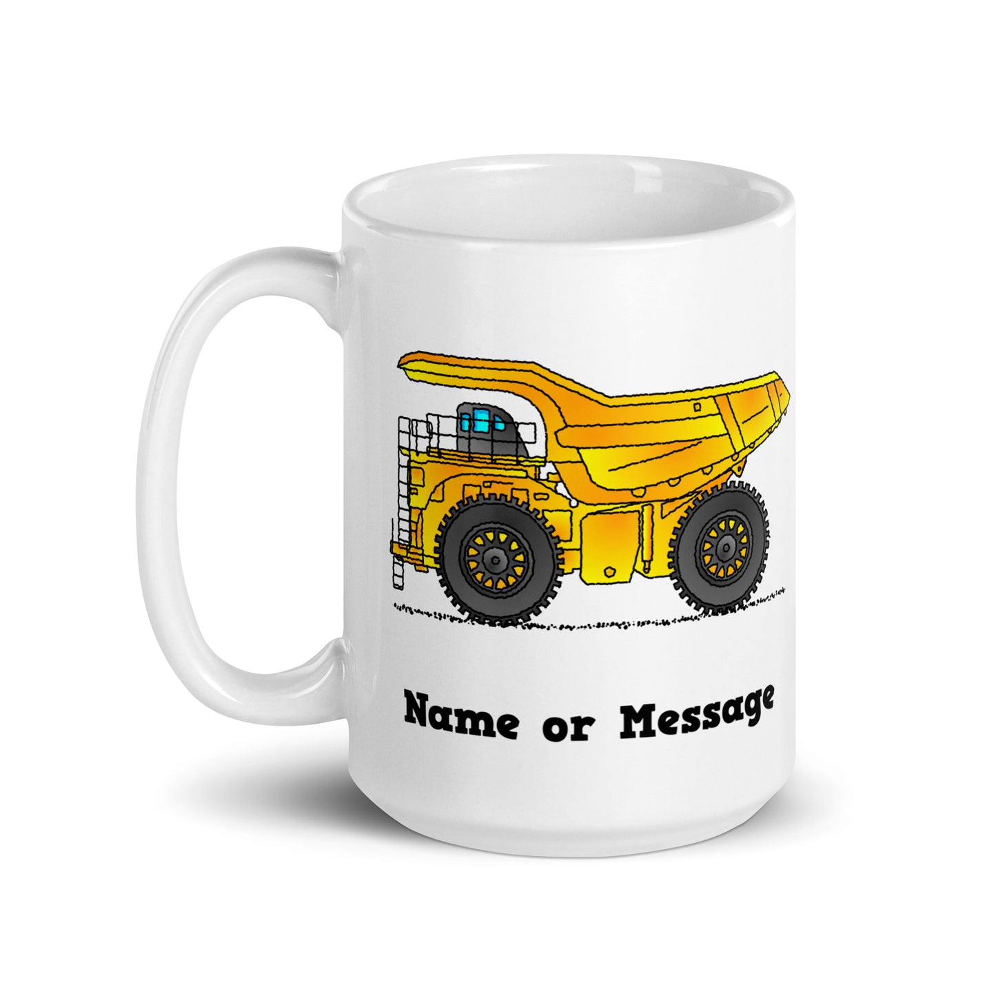 Personalized Yellow Dump Truck Mug