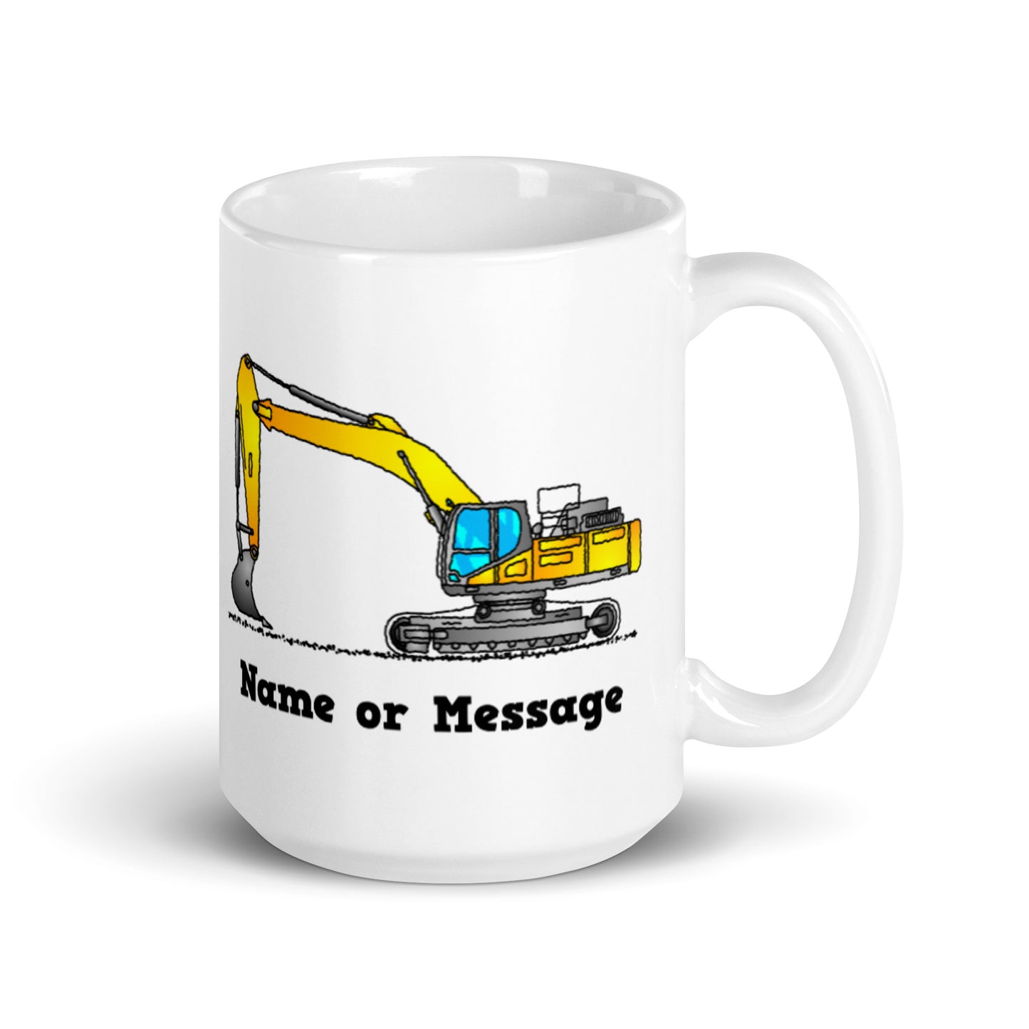 Personalized Yellow Excavator Mug