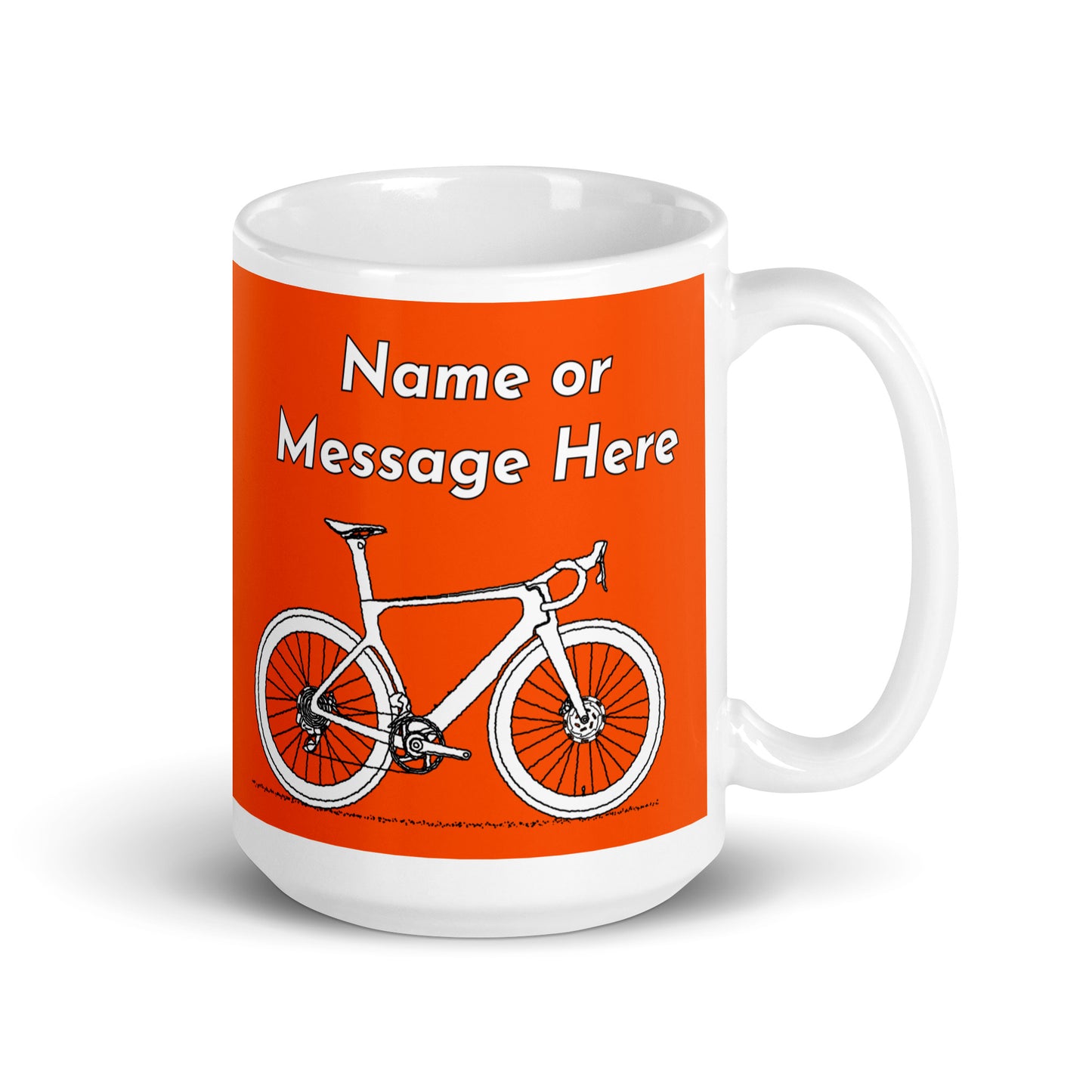 Personalised Sir Velo Bike Mug, Cyclist Orange