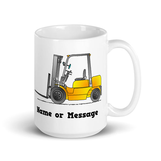 Personalized Yellow Forklift Mug