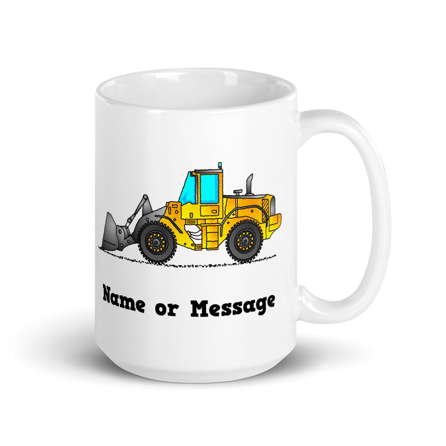 Personalized Yellow Wheel Loader Mug