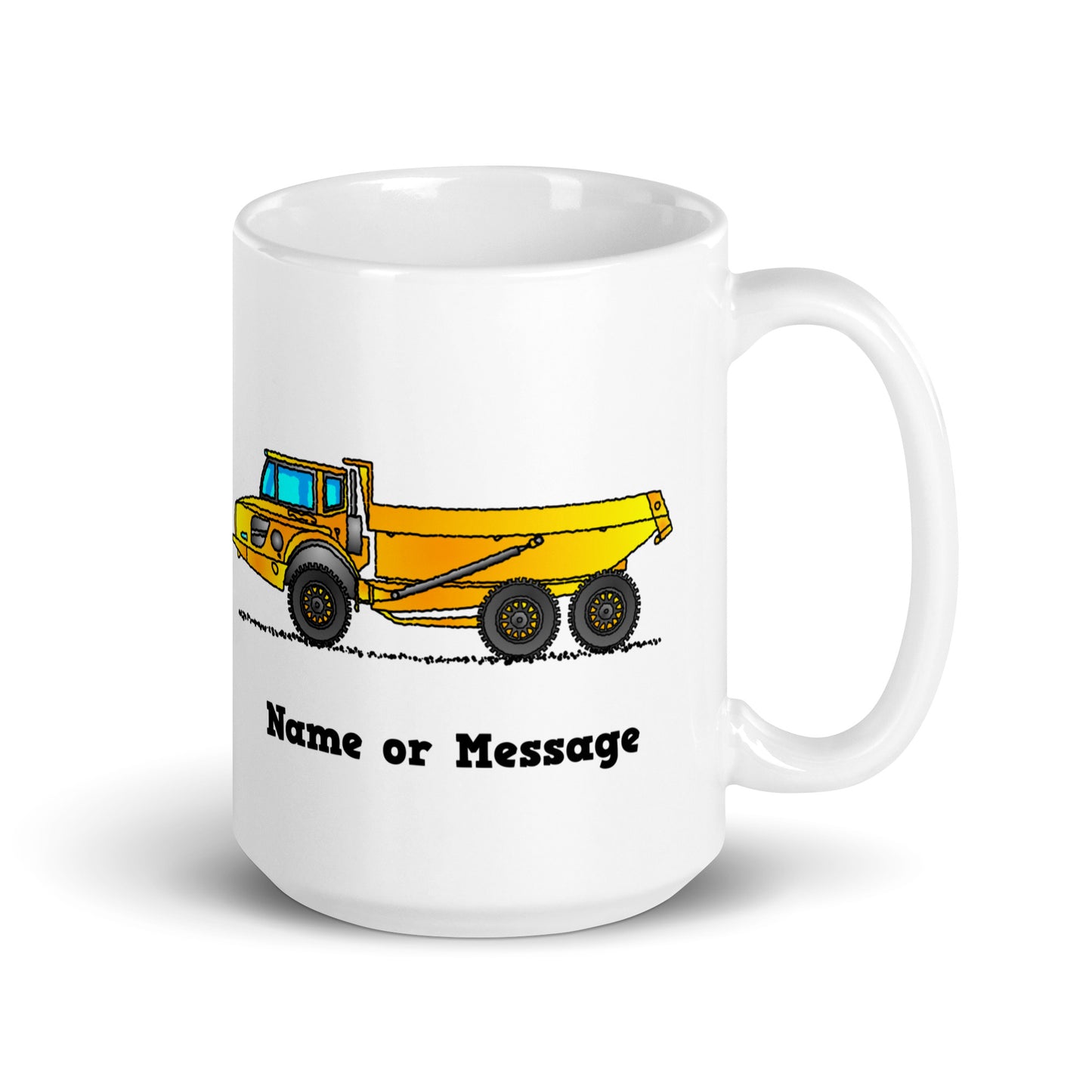 Personalized Yellow Articulated Hauler Mug