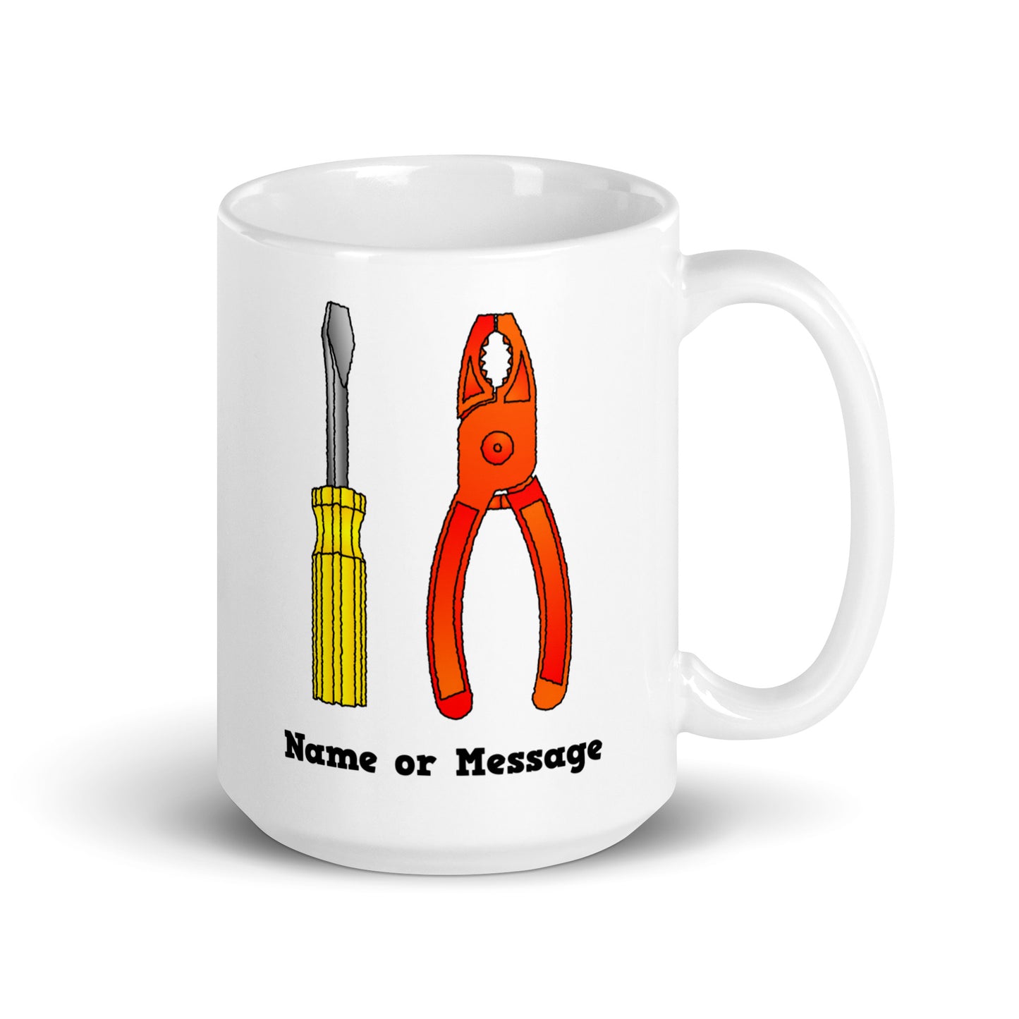 Personalized Yellow Screwdriver Red Pliers Mug