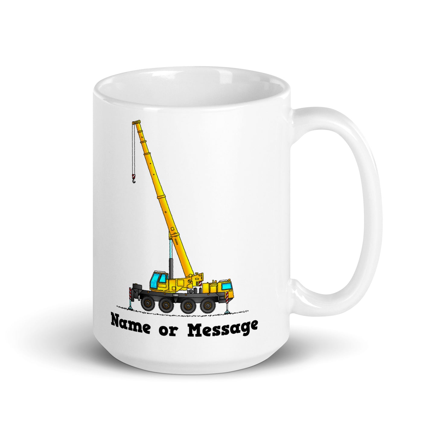 Personalized Yellow 8-Wheeled Crane Mug
