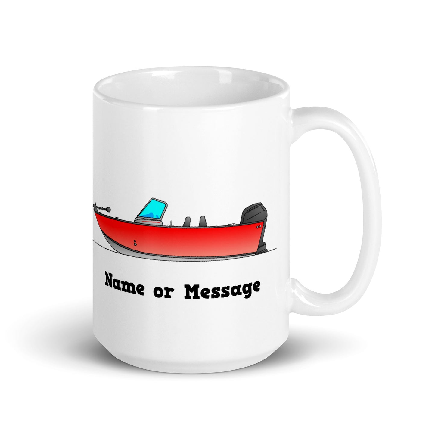 Personalized Red Aluminium Fishing Boat Mug