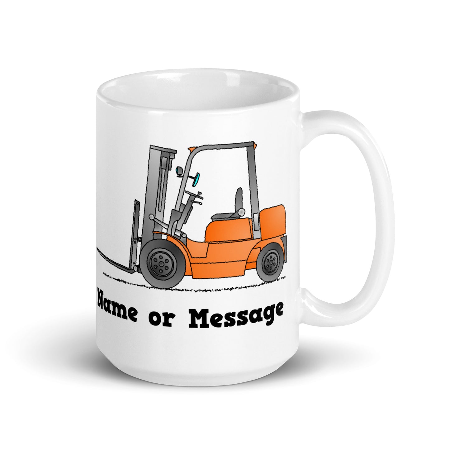 Personalized Orange Forklift Truck Mug