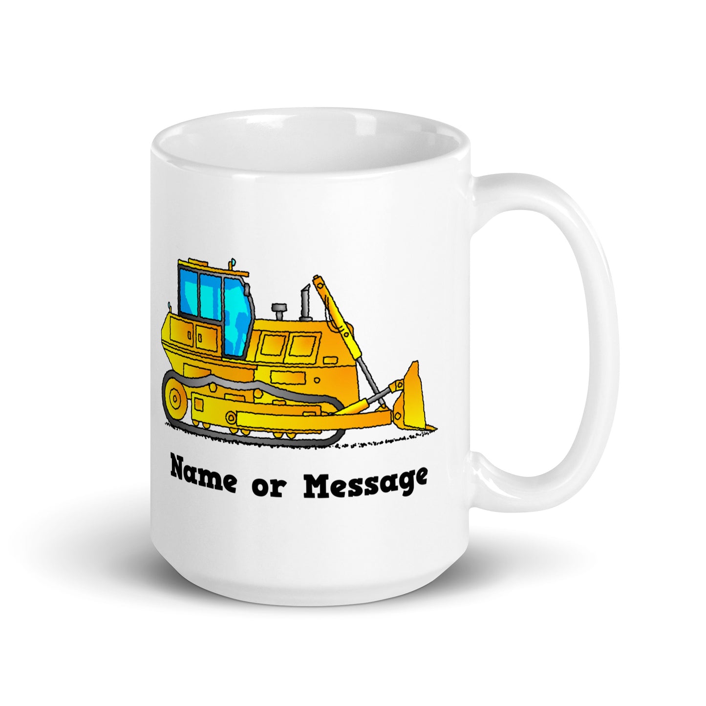 Personalized Yellow Bulldozer Mug