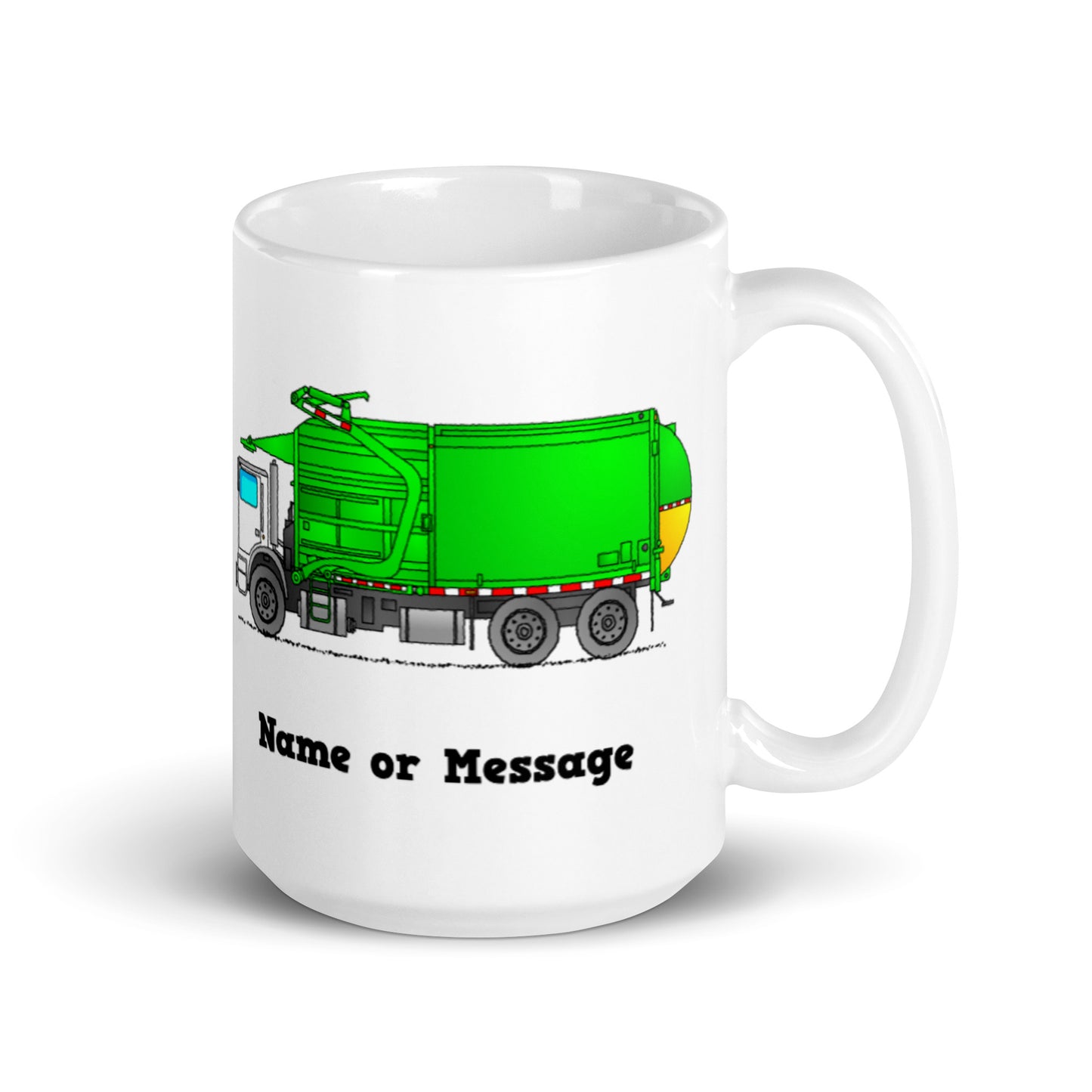 Personalized Green Garbage Truck Mug