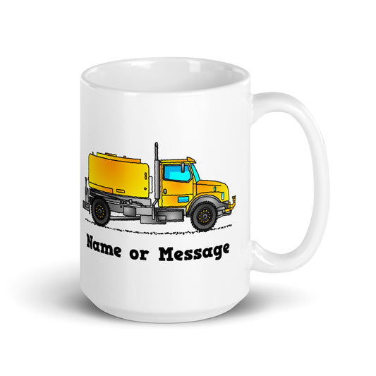 Personalized Yellow Water Truck Mug