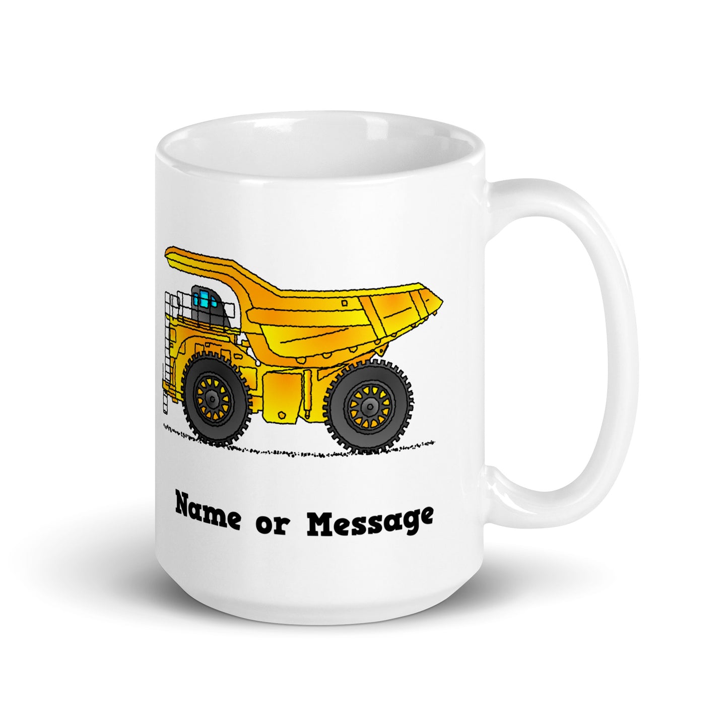 Personalized Yellow Dump Truck Mug