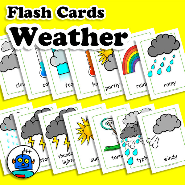 English Weather Flash Cards | Digital Download