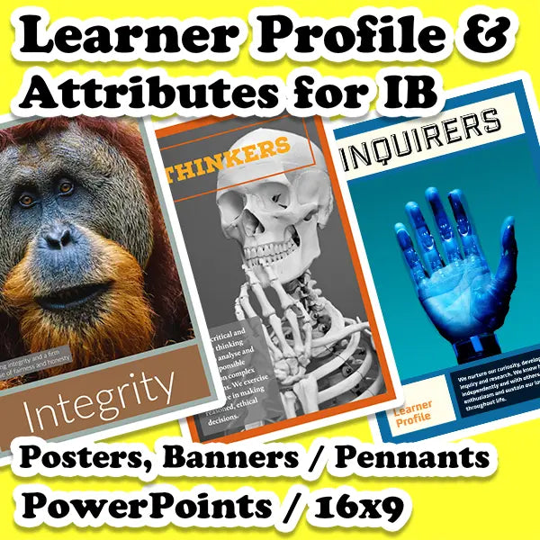 IB Learner Profiles, IB Attributes Posters and Slides Bundle. Digital Download.