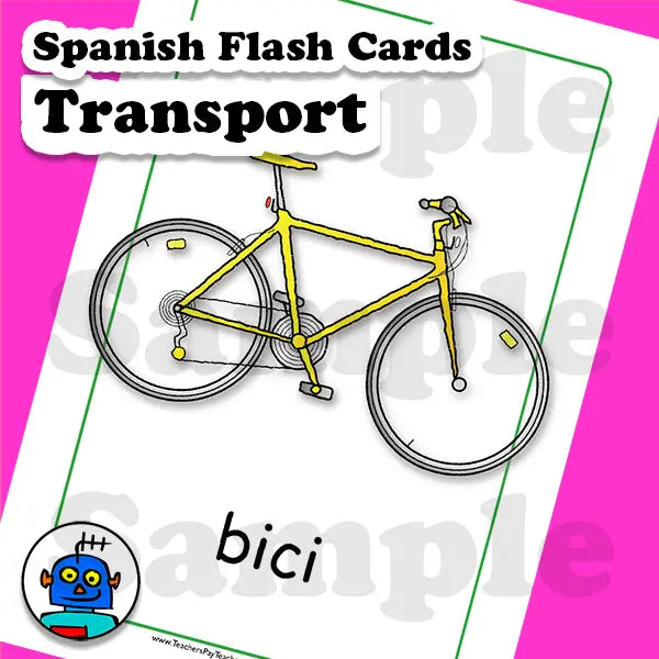 Spanish Transport Flash Cards | Digital Download