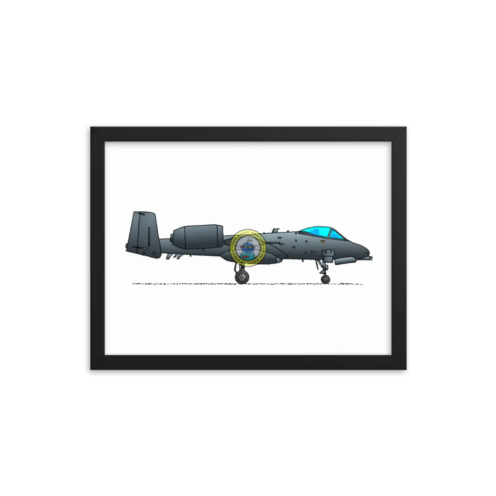 A-10 Thunderbolt II Framed Print, Warthog Military Fighter Jet D079