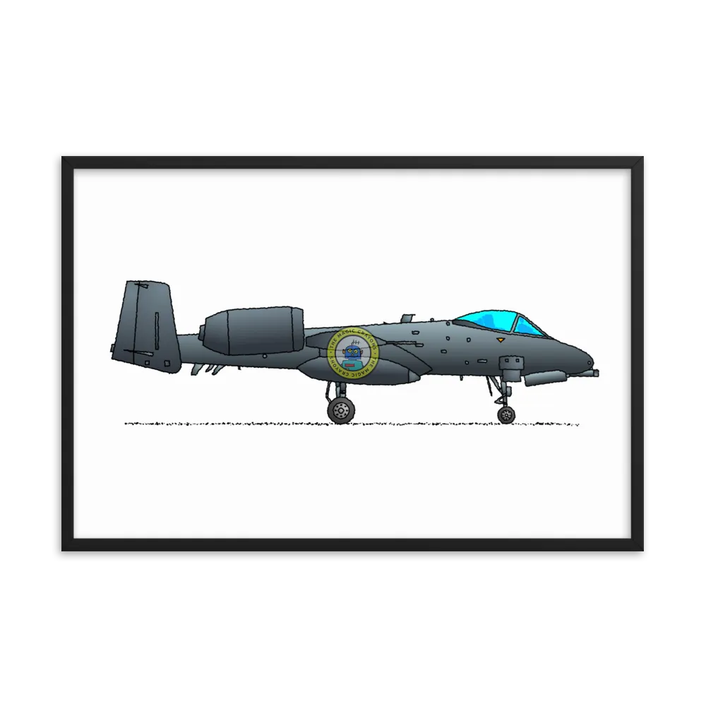 A-10 Thunderbolt II Framed Print, Warthog Military Fighter Jet D079