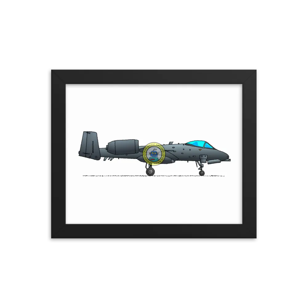 A-10 Thunderbolt II Framed Print, Warthog Military Fighter Jet D079