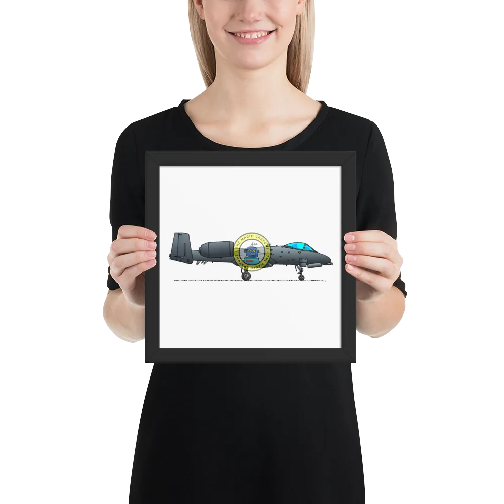 A-10 サンダーボルト II 額入りプリント、ウォートホッグ軍用戦闘機 D079