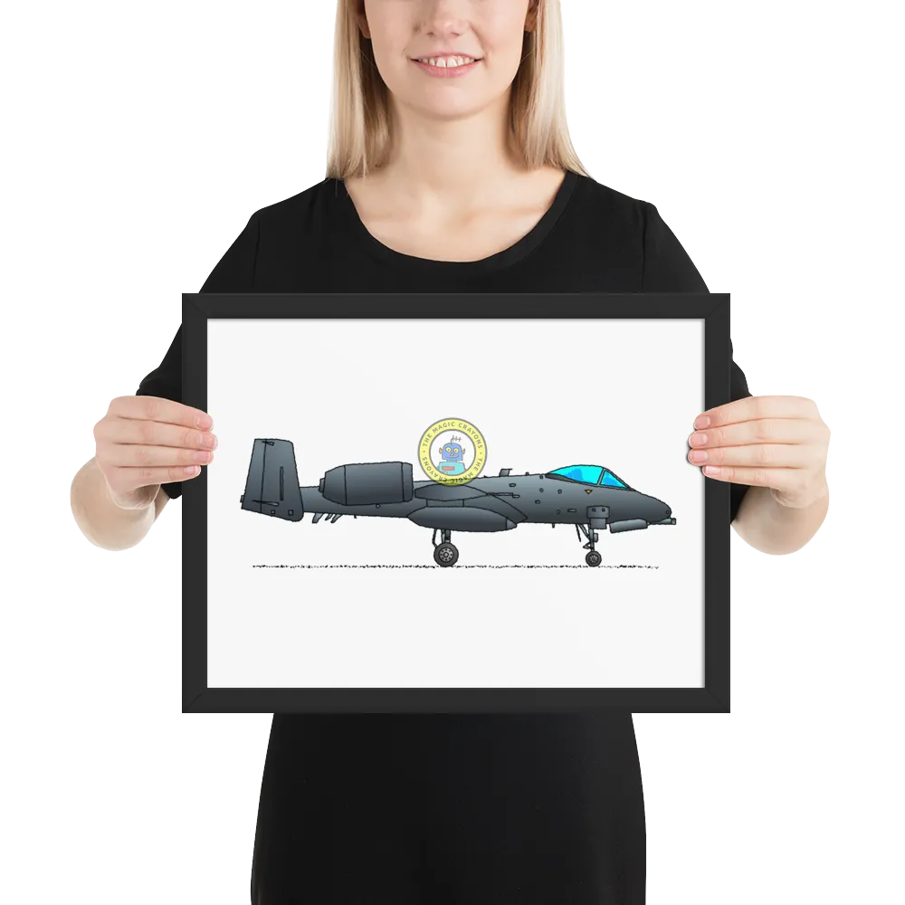 A-10 Thunderbolt II Framed Print, Warthog Military Fighter Jet D079