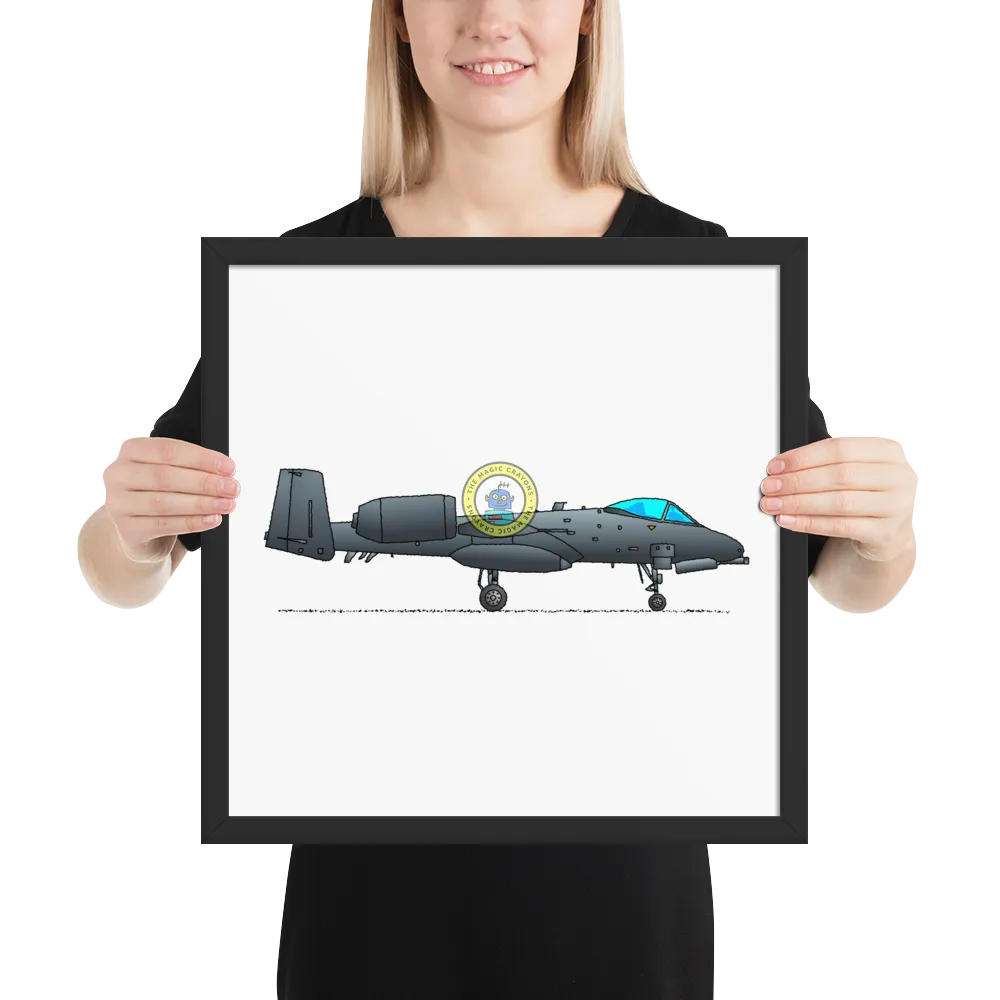 A-10 サンダーボルト II 額入りプリント、ウォートホッグ軍用戦闘機 D079