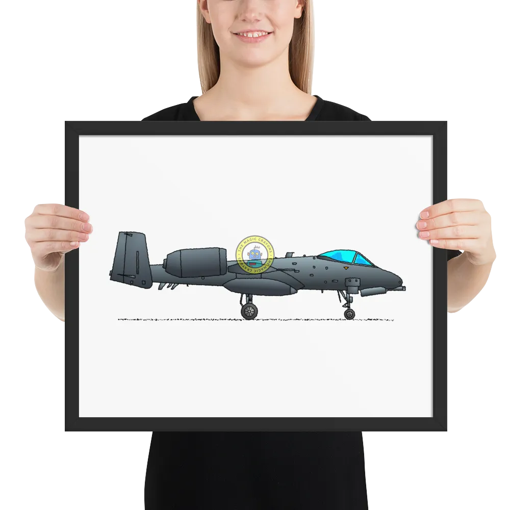 A-10 Thunderbolt II Framed Print, Warthog Military Fighter Jet D079