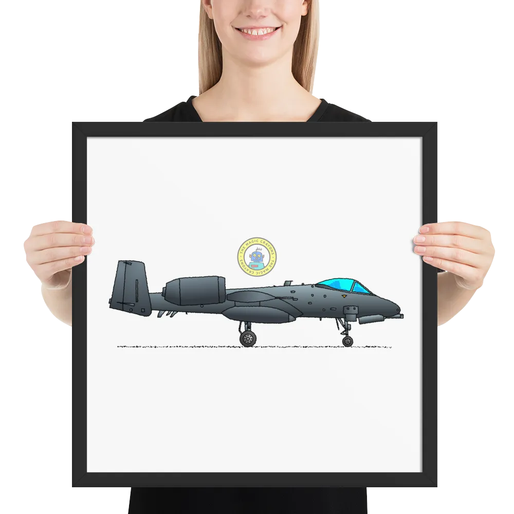 A-10 サンダーボルト II 額入りプリント、ウォートホッグ軍用戦闘機 D079