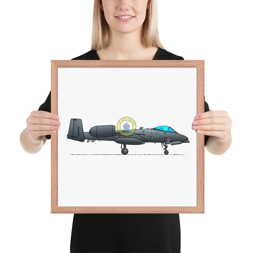 A-10 サンダーボルト II 額入りプリント、ウォートホッグ軍用戦闘機 D079
